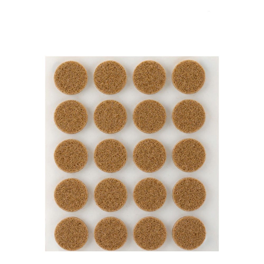 Feltro adesivo, circular, sintético, marrom, Ø17 mm, 20 un, blister