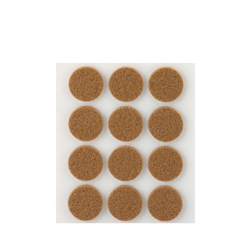 Feltro adesivo, circular, sintético, marrom, Ø22 mm, 12 un, blister