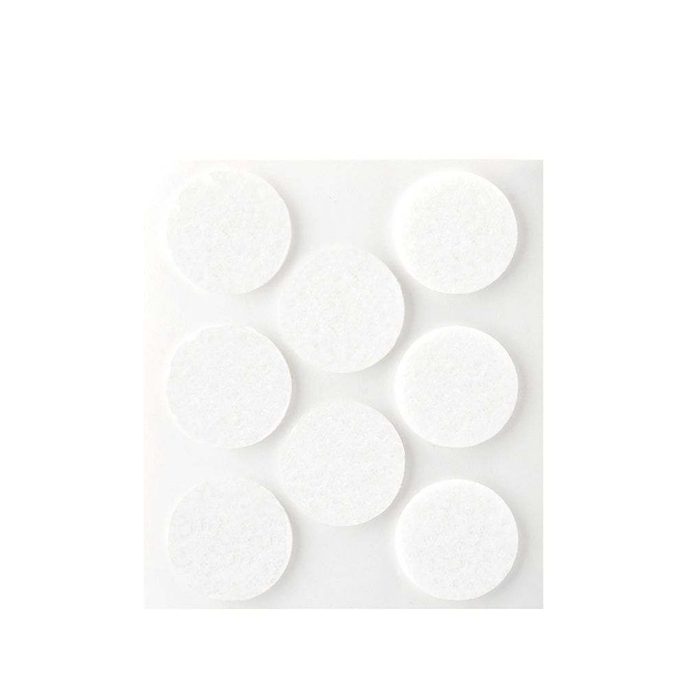 Feltro adesivo, circular, sintético, branco, Ø27 mm, 8 un, blister