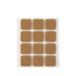 Feltro adesivo quadrado sintético marrom, 22 x 22 mm, 12 un, blister