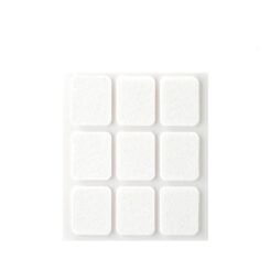 Feltro adesivo quadrado sintético branco, 29 x 23 mm, 9 un, blister