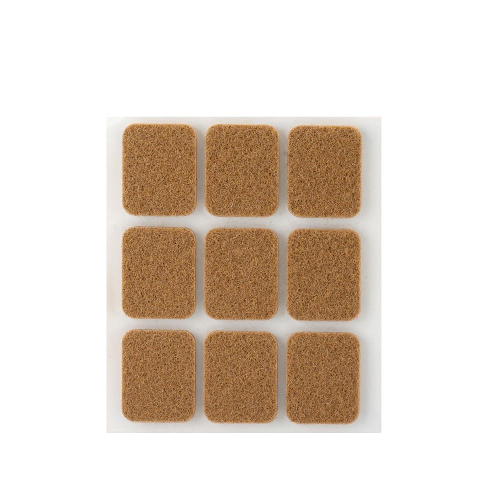 Feltro adesivo quadrado sintético marrom, 29 x 23 mm, 9 un, blister
