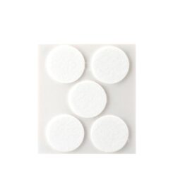 Feltro adesivo, circular, sintético, branco, Ø34 mm, 5 un, blister