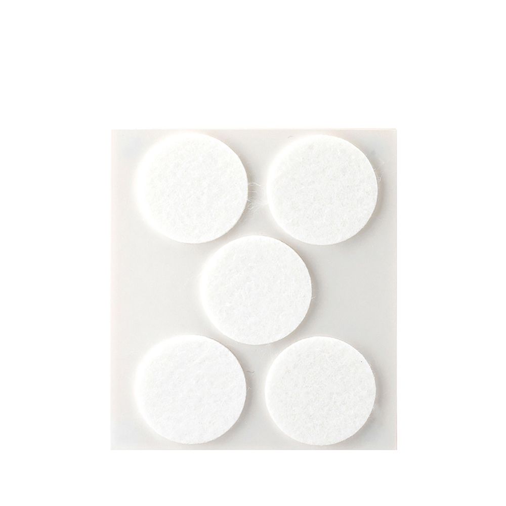 Feltro adesivo, circular, sintético, branco, Ø34 mm, 5 un, blister