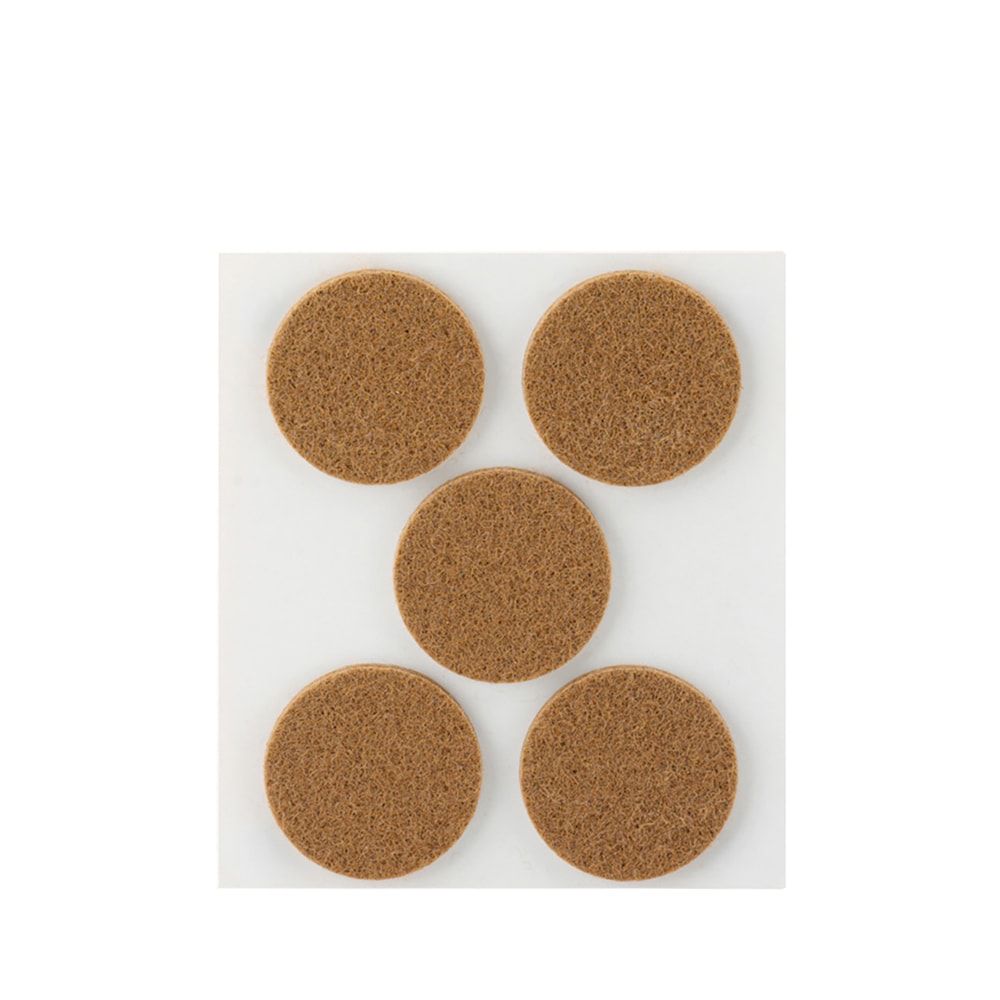 Feltro adesivo, circular, sintético, marrom, Ø34 mm, 5 un, blister