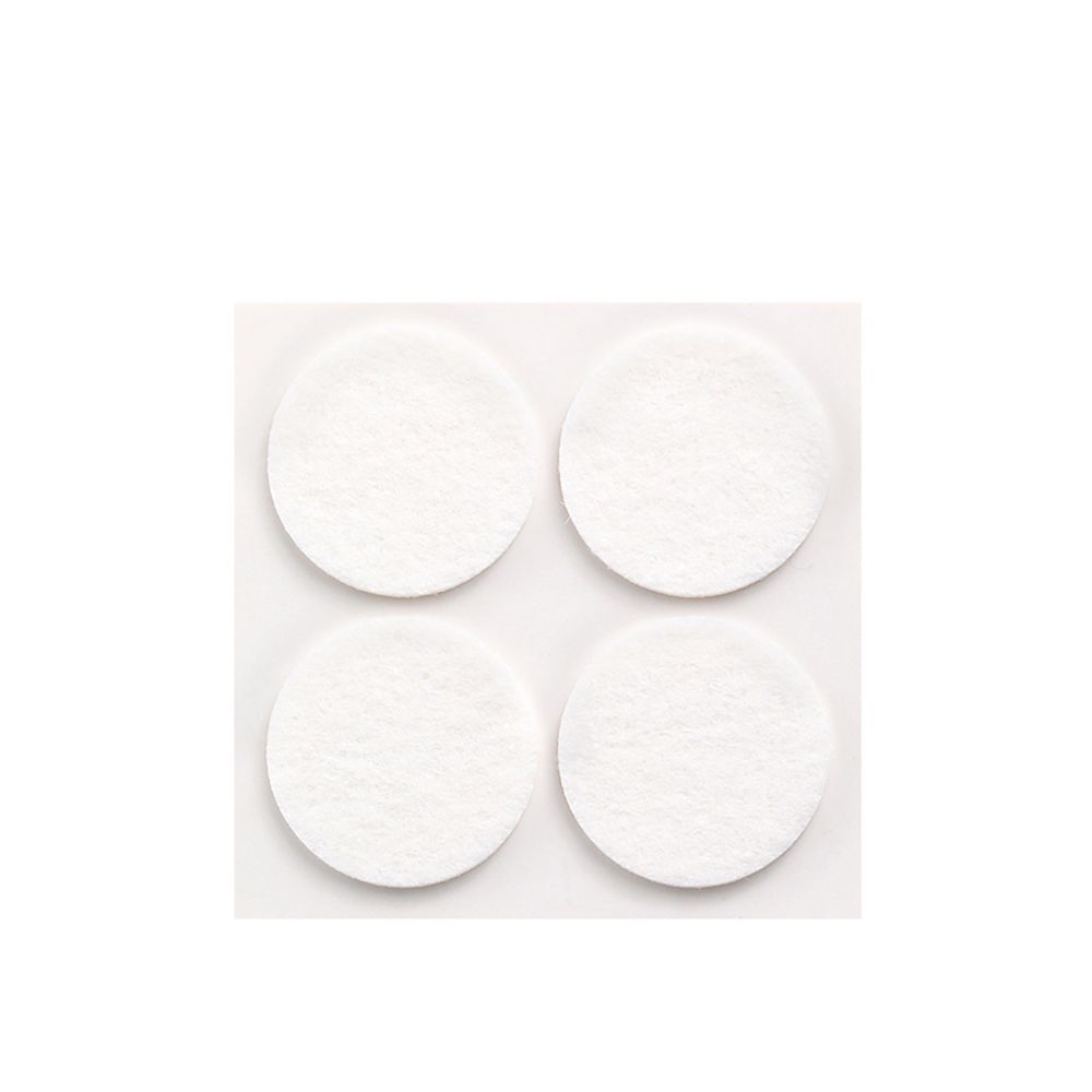 Feltro adesivo, circular, sintético, branco, Ø38 mm, 4 un, blister