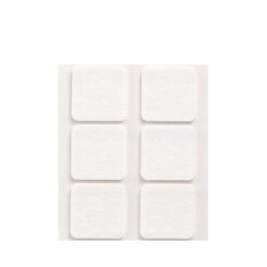 Feltro adesivo quadrado sintético branco, 31 x 31 mm, 6 un, blister
