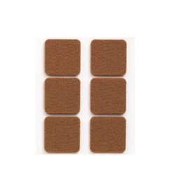 Feltro adesivo quadrado sintético marrom, 31 x 31 mm, 6 un, blister