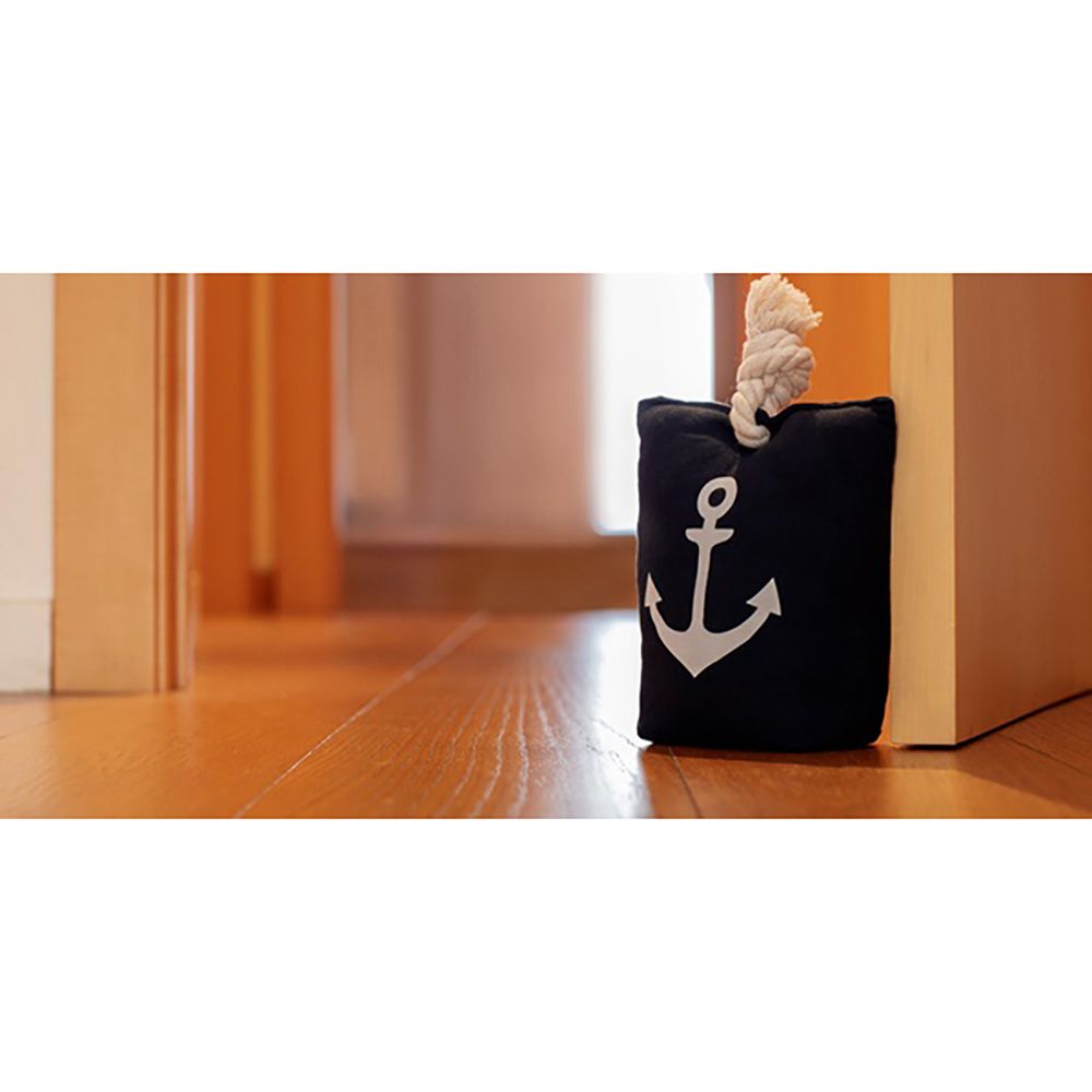 Batente de porta decorativo em tecido, modelo azul-marinho, 19 x 15 x 9 cm - Image 2