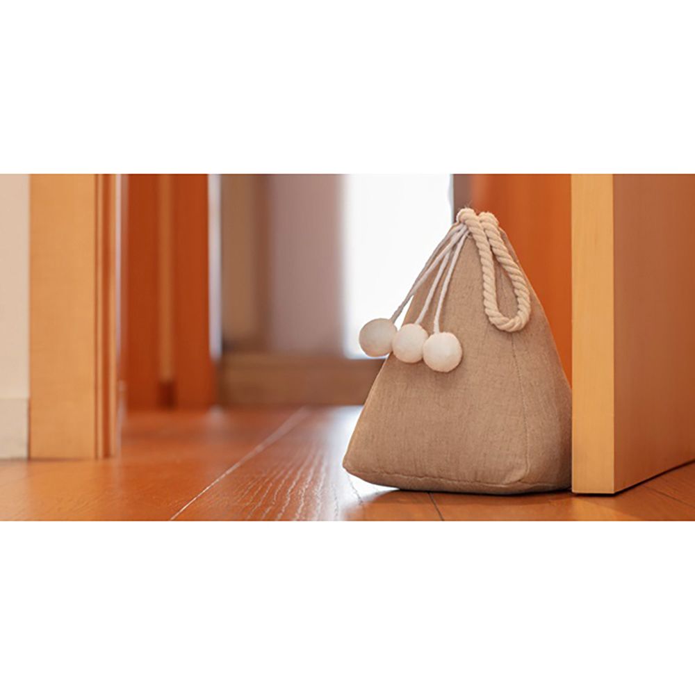 Batente de porta decorativo em tecido, modelo saco bege, 18 x 13 x 14 cm - Image 2