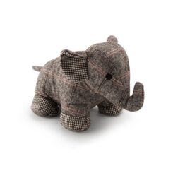 Batente de porta decorativo em tecido, com estampa de elefante cinza, 18 x 32 x 15 cm