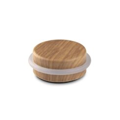 Batente de porta com anel de vedação, feito de metal e silicone com acabamento em madeira de carvalho atlântico, fixação adesiva, blister