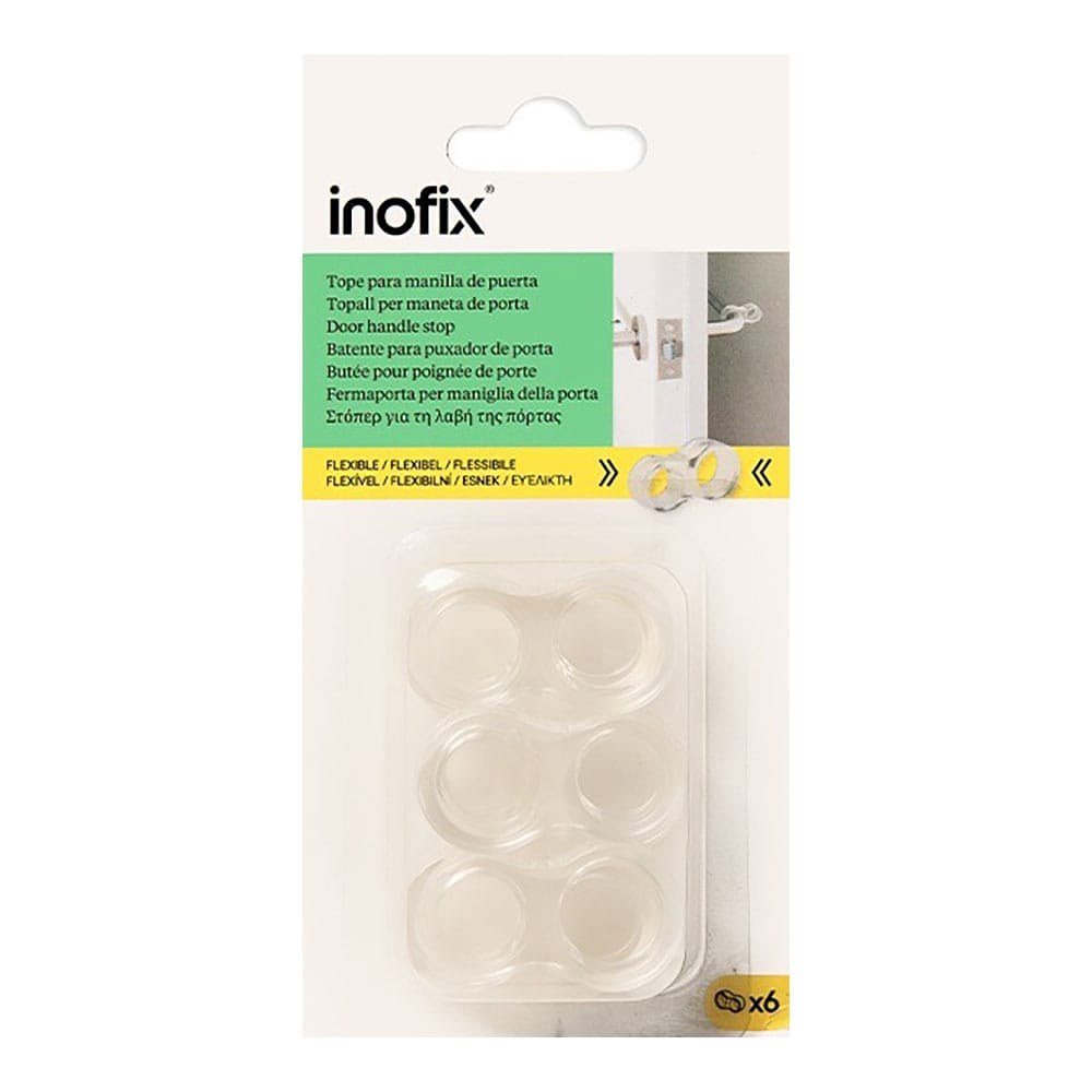 Batente para maçaneta de porta, feito de plástico flexível com acabamento transparente, Ø15 - Ø18 mm, 6 un, blister - Image 2