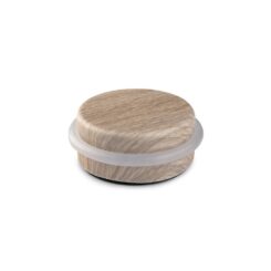 Batente de porta com anel de vedação, feito de metal e silicone com acabamento em madeira de freixo calcário, fixação adesiva, blister