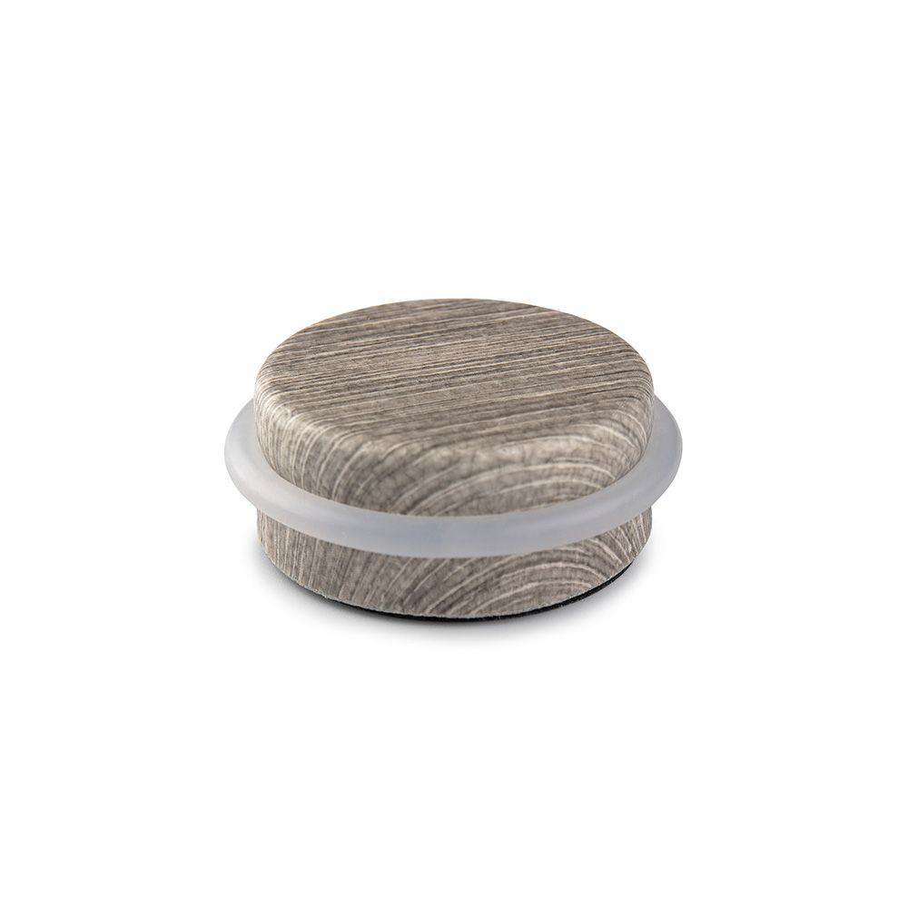 Batente de porta com anel de vedação, feito de metal e silicone com acabamento em madeira de oliveira mediterrânea, fixação adesiva, blister