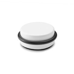 Batente de porta com anel de vedação, feito de metal e silicone com acabamento em madeira branca, fixação adesiva, blister