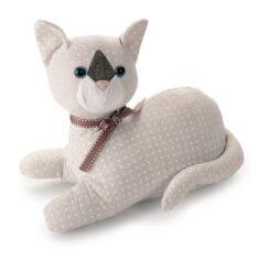 Peso de porta decorativo em tecido, modelo gato, 28 x 13 x 23 cm
