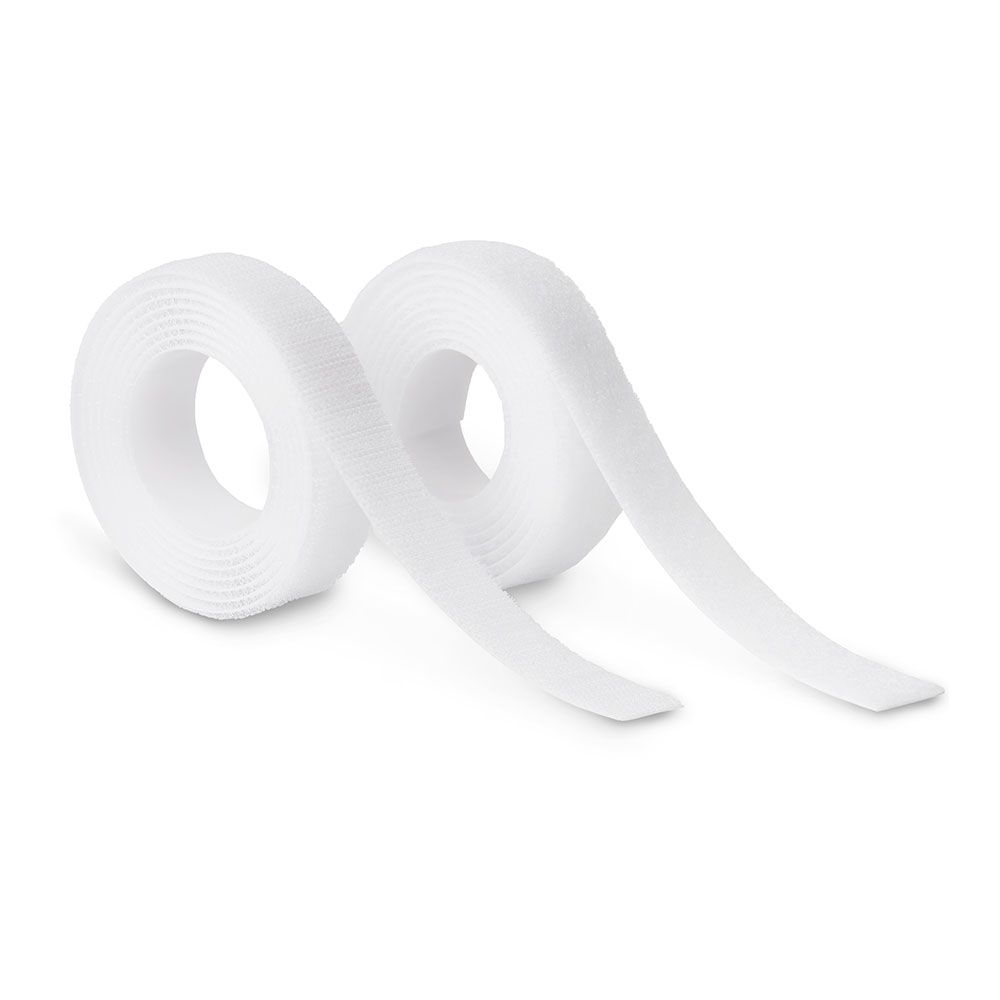 Rolo adesivo térmico tipo gancho e bucle branco 20 mm x 1,5 m