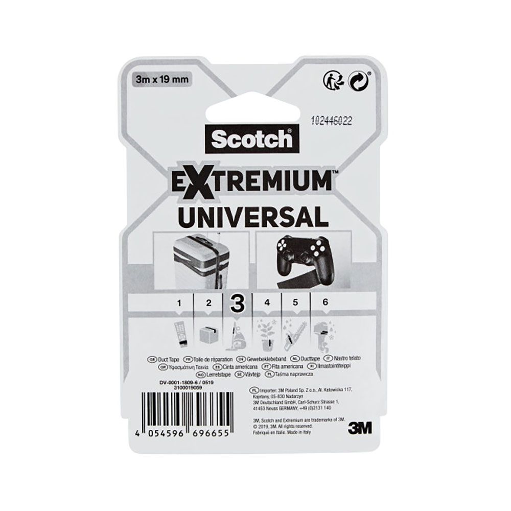 Cinta americana extremium 3 universal, negra 19 mm x 3 m - Image 3