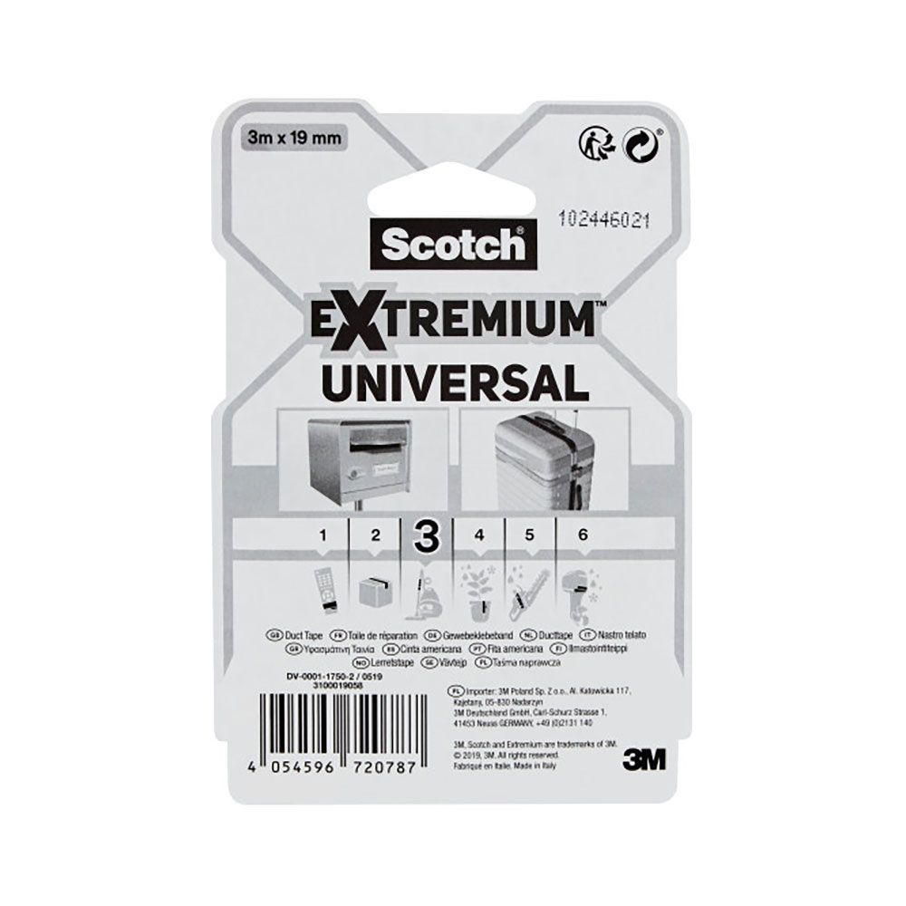 Fita adesiva extremium 3, universal, cinza 19 mm x 3 m - Image 3