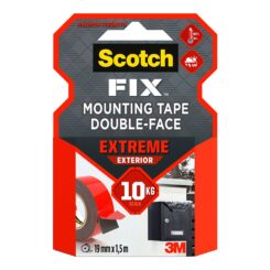 Fita dupla face para montagem exterior extrema, máx 10 kg 19 mm x 1,5 m