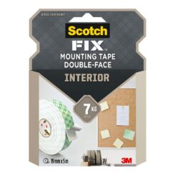 Fita de montagem dupla face para USO interno, máx 7 kg, 19 mm x 5 m