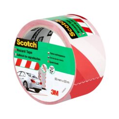Fita de sinalização, adesivo, branco e vermelho, 50 mm x 33 m