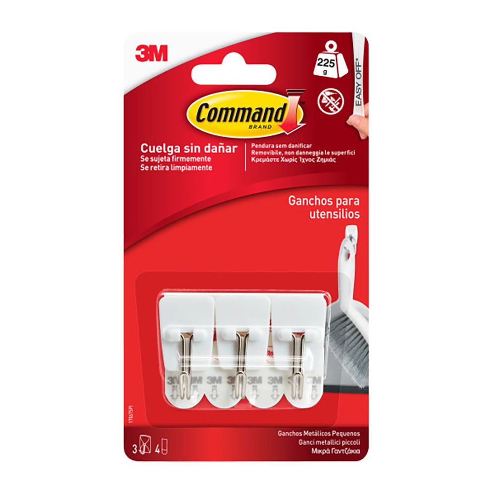 Command gancho de ponta de arame, pequeno, 19 x 41 x 19 mm, 3 peças + 4 tiras, máx. 225 GR - Image 2
