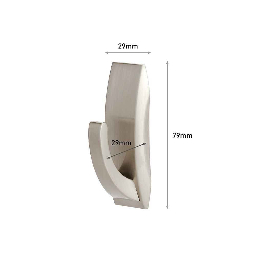 Command gancho em metal com reflexos modernos, médio, níquel acetinado, 1 unidade + 2 tiras, carga máx. 1,3 kg - Image 3