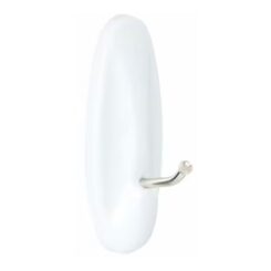 Command gancho de ponta em metal, médio, branco, 29 x 79 x 29 mm, 2 peças + 4 tiras, carga máxima 1,3 kg