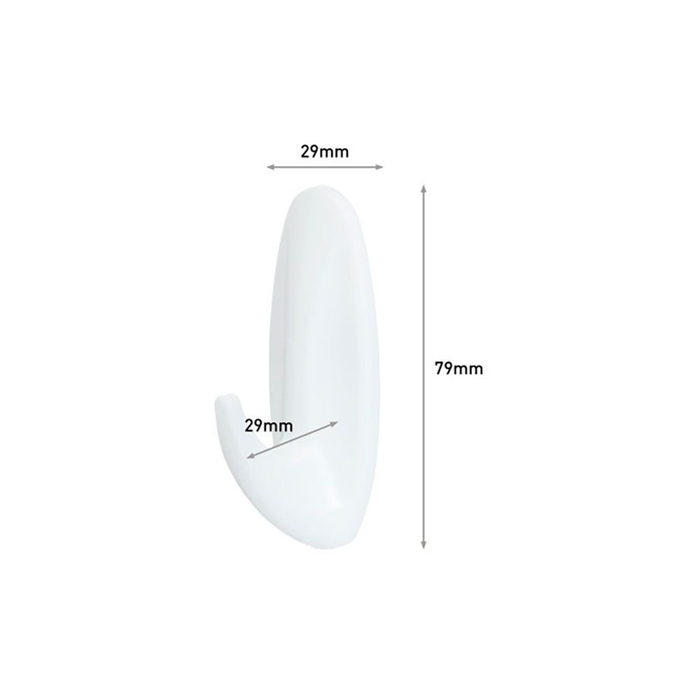 Command gancho de design, médio, branco, 29 x 79 x 29 mm, 2 peças + 4 tiras, máx. - Image 4