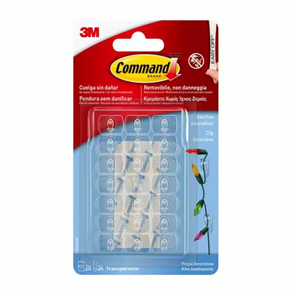 Command mini gancho decorativo, transparente, 20 unid. + 24 tiras - Image 2