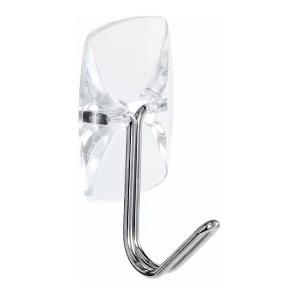 Command gancho em metal, pequeno, transparente, 19 x 41 x 19 mm, 3 peças + 4 tiras, máx.
