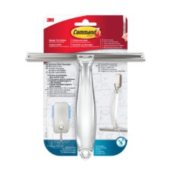 Command rodo limpa vidro com gancho em aço inoxidável, níquel acetinado, 1 unidade + 2 tiras