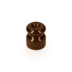 Isolador de porcelana para cabo trançado castanho