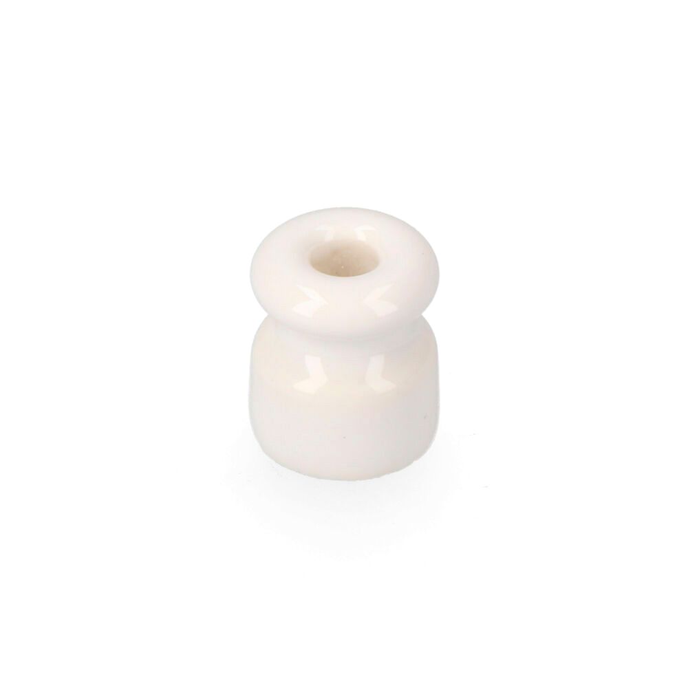 Isolador de porcelana para cabo trançado branco
