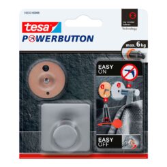 Cabide quadrado clássico powerbutton em aço inoxidável