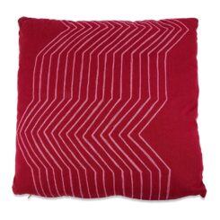 Almofada de algodão vermelho com listras rosa, 50 x 12 x 50 cm