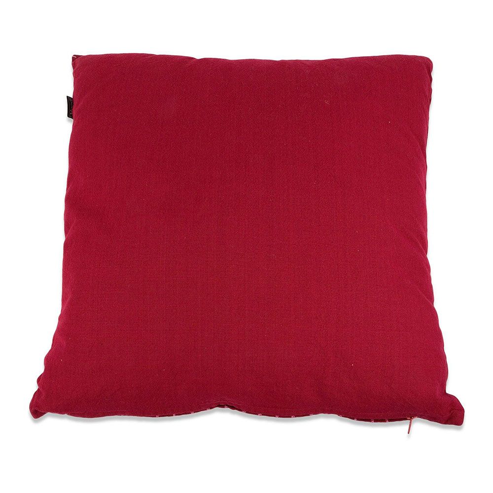 Almofada de algodão vermelho com listras rosa, 50 x 12 x 50 cm - Image 2