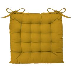 Almofada para cadeira estilo biscoito mostarda 38 x 38 cm