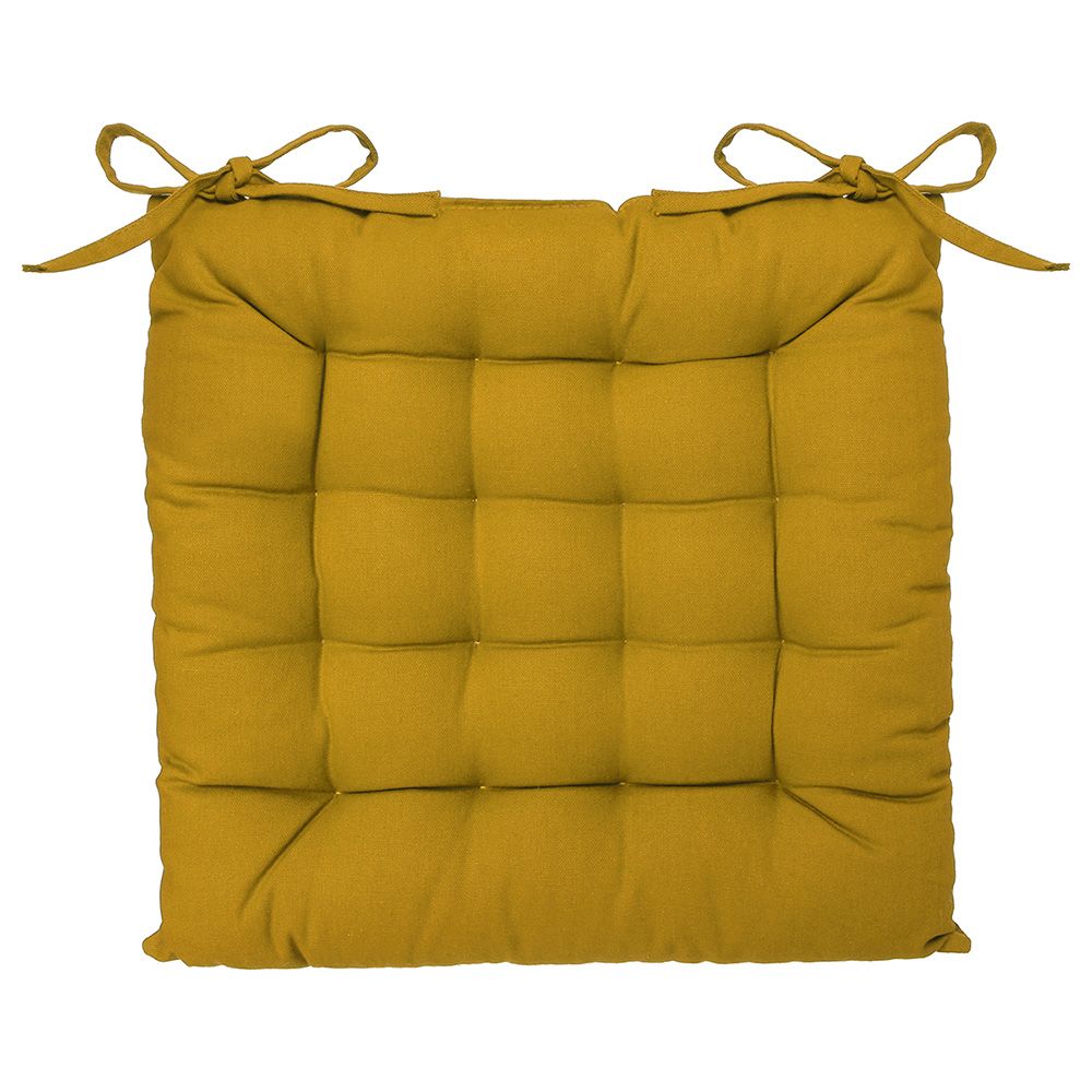 Almofada para cadeira estilo biscoito mostarda 38 x 38 cm