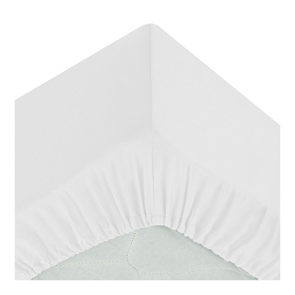 Lençol de baixo com elástico, algodão, branco, 160 x 200 cm