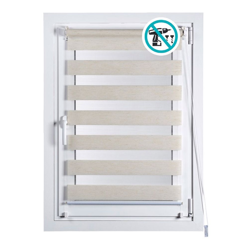 Cortina de rolo CLIP & FIX, DIA e noite, linho 120 x 180 cm