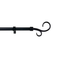 KIT de varão de cortina extensível preto 160-300 cm