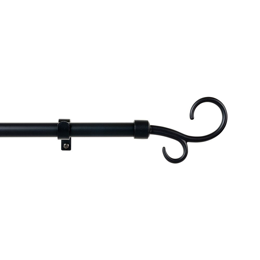 KIT de varão de cortina extensível preto 160-300 cm