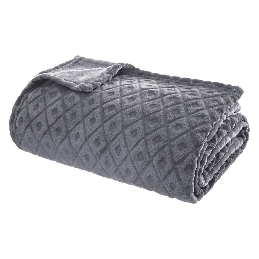 Xadrez/manta de inverno modelo losango cor cinza 230 x 180 cm