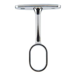 Suporte para varão oval de guarda-roupa, central, metal com acabamento cromado, 25 x 15 mm, blister