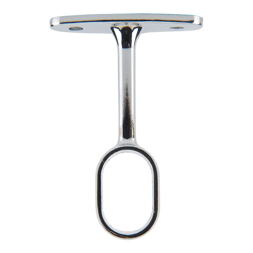 Suporte para varão oval de guarda-roupa, central, metal com acabamento cromado, 25 x 15 mm, blister