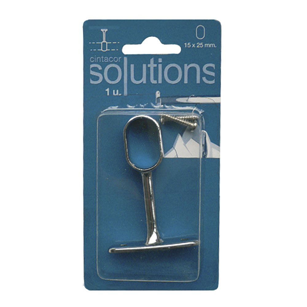 Suporte para varão oval de guarda-roupa, central, metal com acabamento cromado, 25 x 15 mm, blister - Image 4