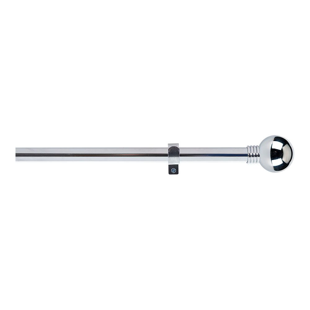KIT de varão de cortina extensível cromado com argolas 110-200 cm